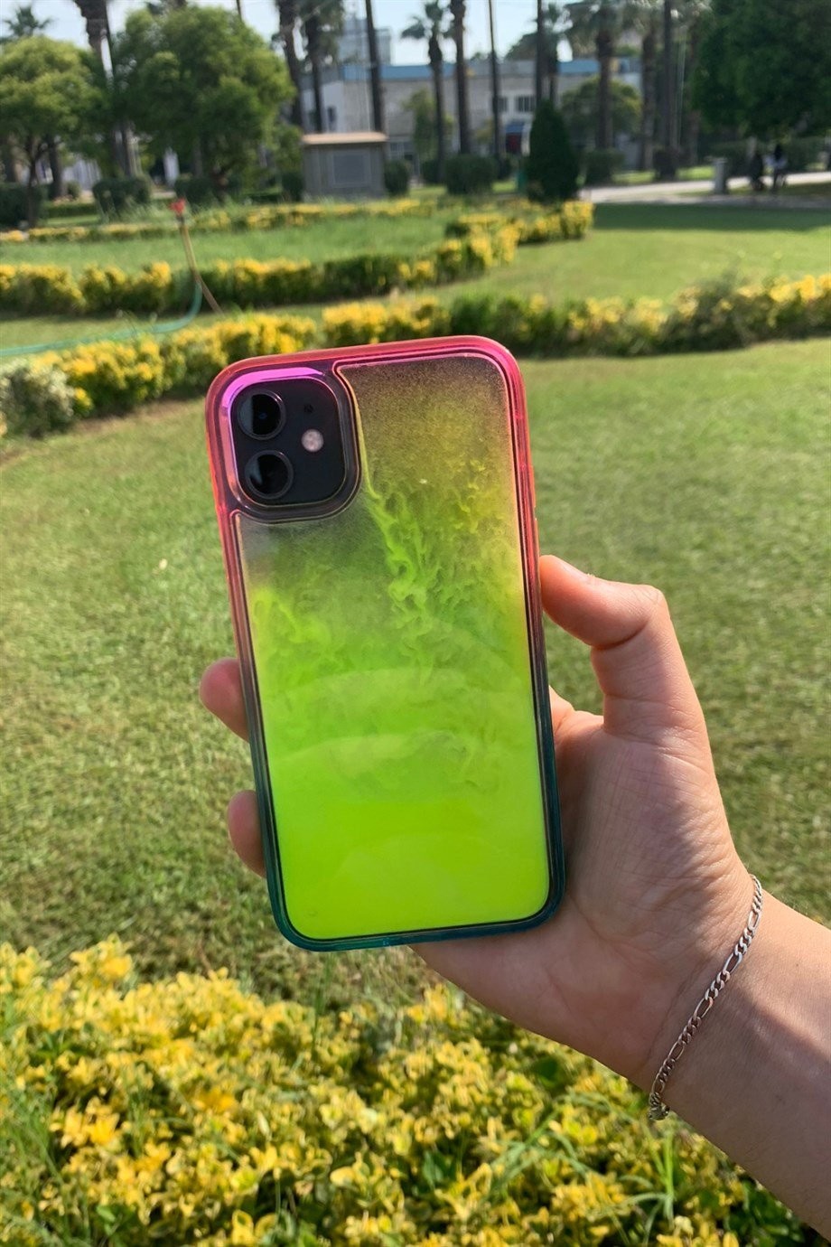 iPhone 11 Uyumlu Sulu Fosforlu Kılıf Sarı