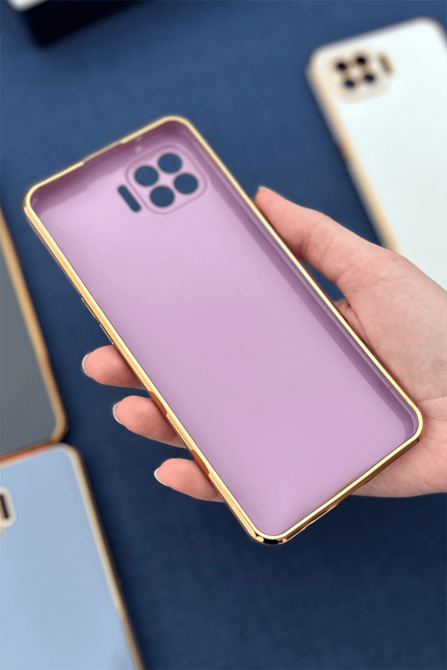 Oppo Reno 4 Lite Uyumlu Renkli Elegance Silikon Kılıf Gülkurusu