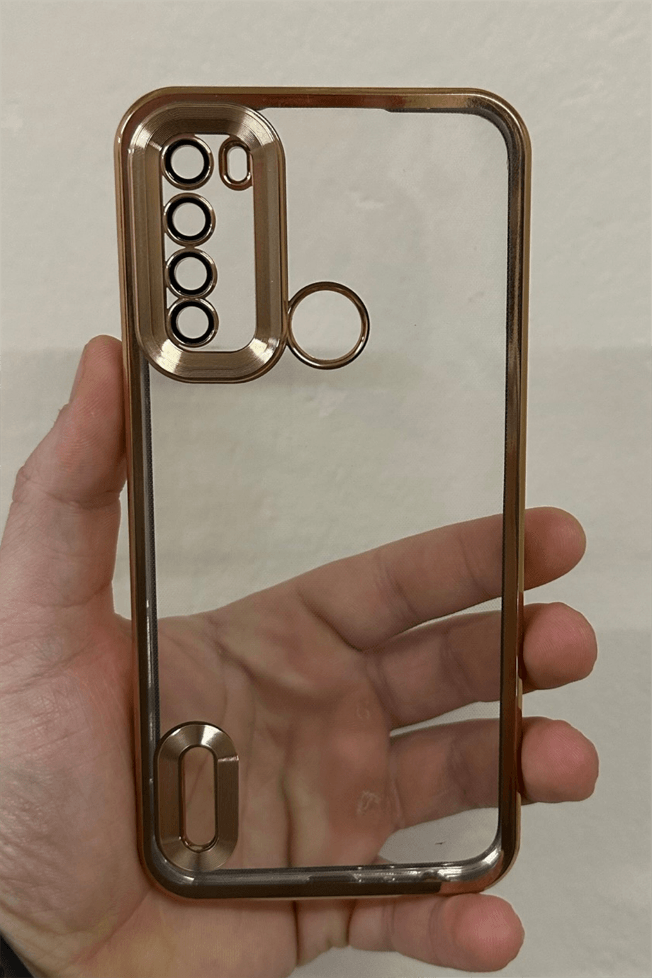 Redmi Note 8 Uyumlu Logo Açık Elegance Kılıf Gold