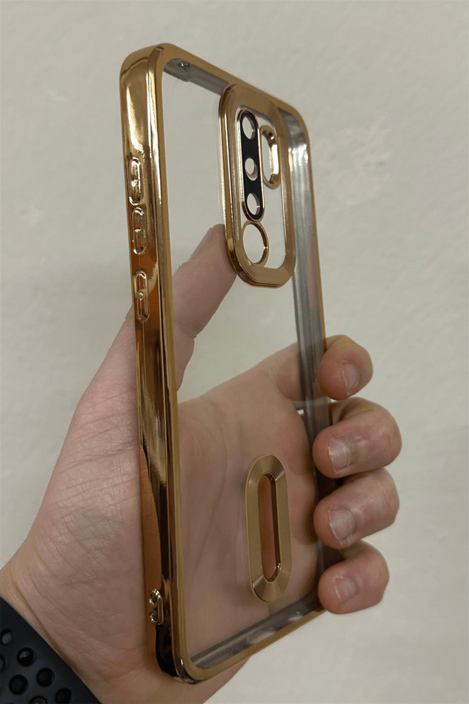 Redmi Note 8 Pro Uyumlu Logo Açık Elegance Kılıf Gold