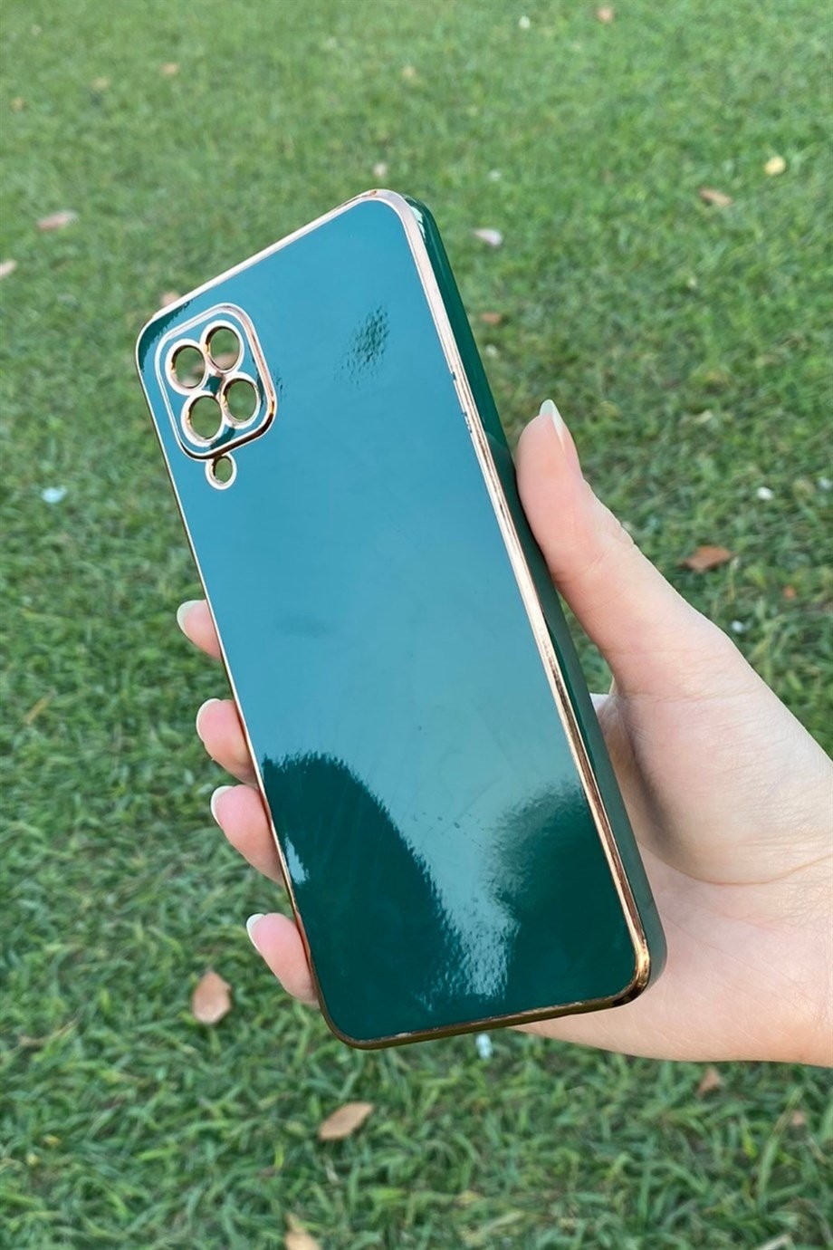 Galaxy A12 / M12 Uyumlu Renkli Elegance Silikon Kılıf Yeşil