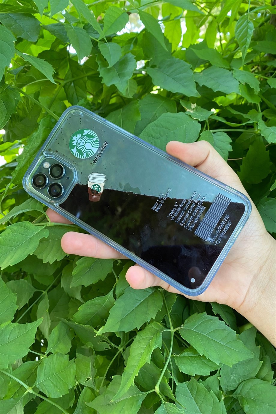 iPhone 11 Pro Max Starbucks Temalı Sulu Kılıf Koyu Kahverengi