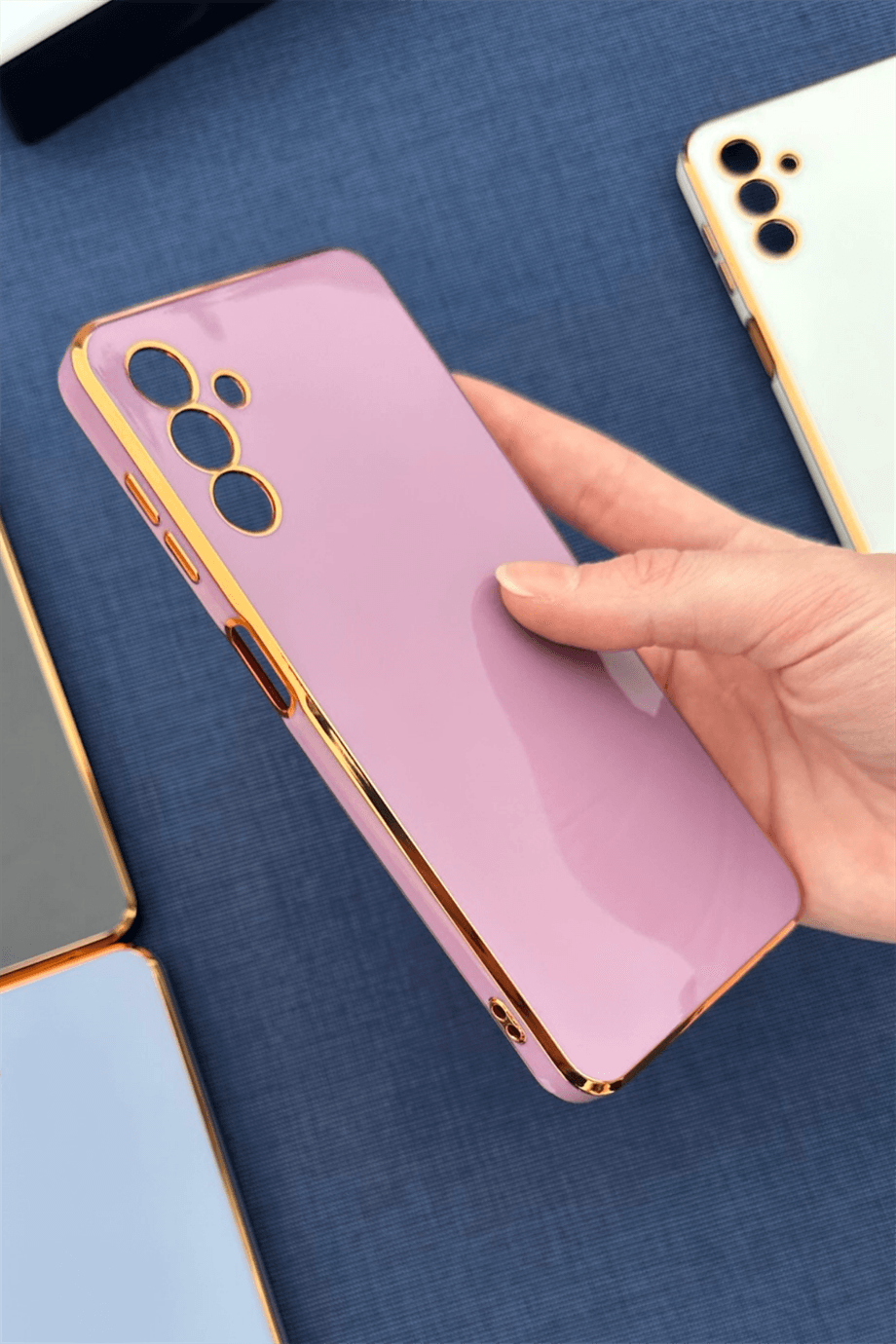 Galaxy A04s Uyumlu Renkli Elegance Silikon Kılıf Gülkurusu