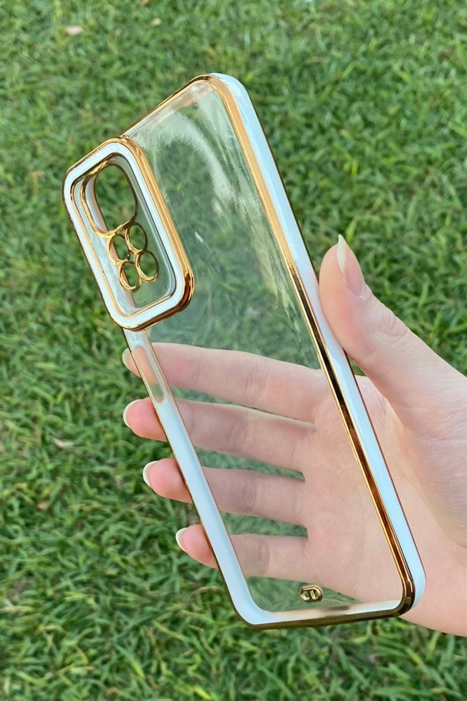 Redmi Note 11 / Note 11s Gold Kenar Elegance Kılıf Beyaz