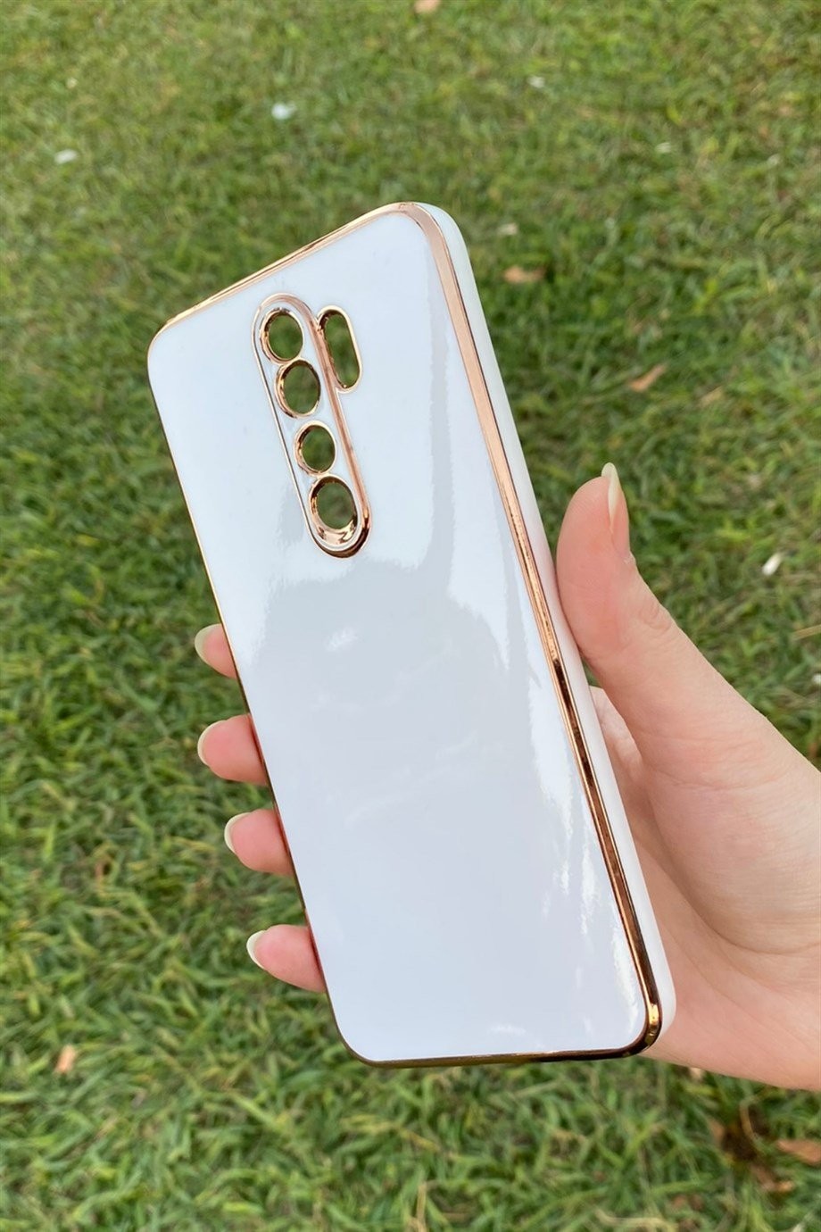 Redmi Note 8 Pro Uyumlu Renkli Elegance Silikon Kılıf Beyaz