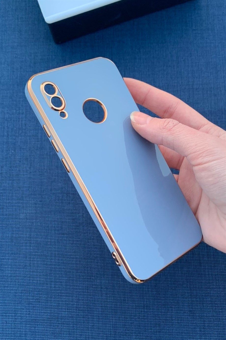 Huawei P20 Lite Uyumlu Renkli Elegance Silikon Kılıf Lavanta