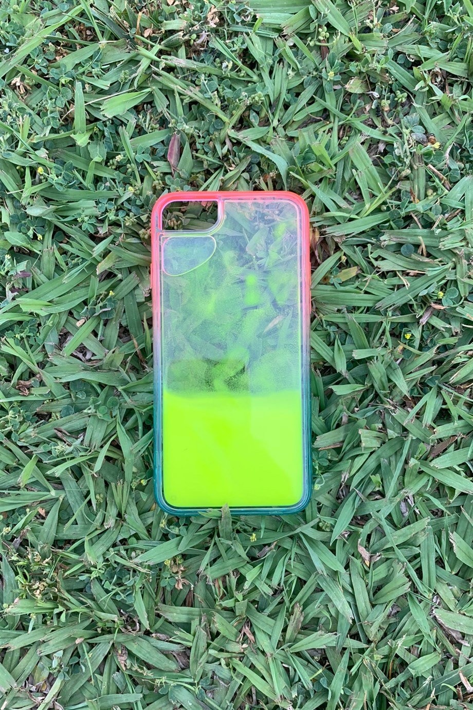 iPhone SE Uyumlu Sulu Fosforlu Kılıf Sarı