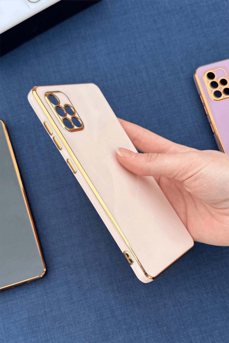 Galaxy A71 Uyumlu Renkli Elegance Silikon Kılıf Pembe