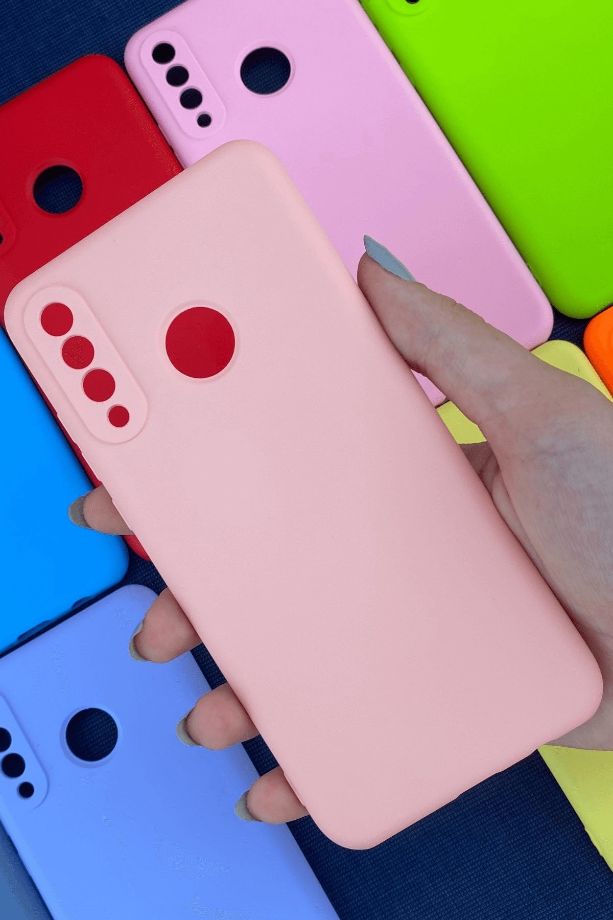 Huawei P30 Lite Kamera Korumalı Lansman Kılıf Pudra