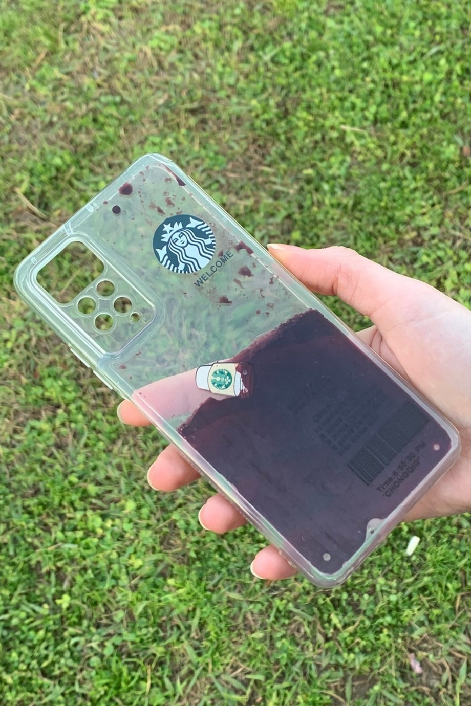 Redmi Note 11 Pro Uyumlu Starbucks Temalı Sulu Kılıf Koyu Kahverengi