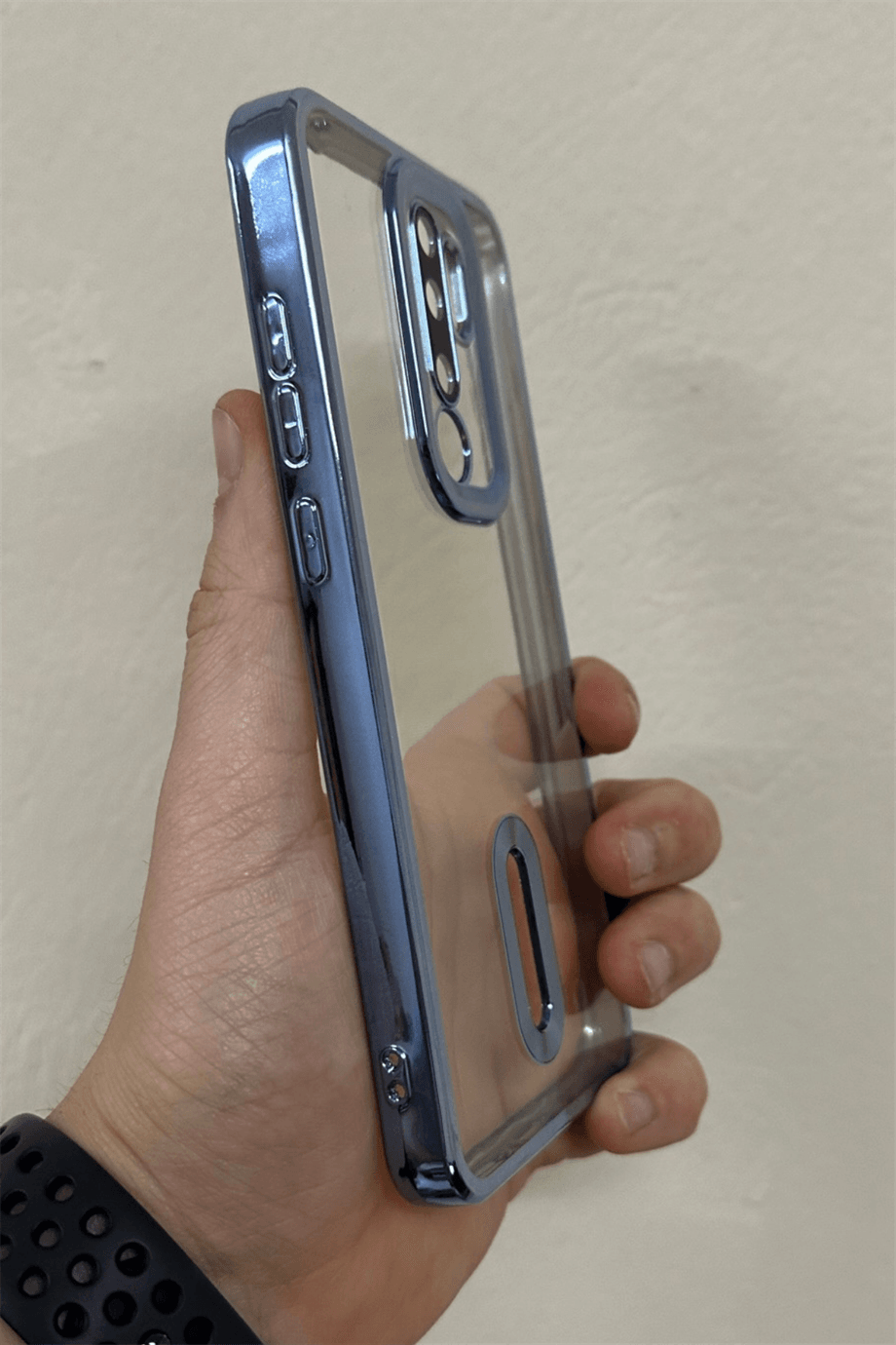 Redmi Note 8 Pro Uyumlu Logo Açık Elegance Kılıf Mavi