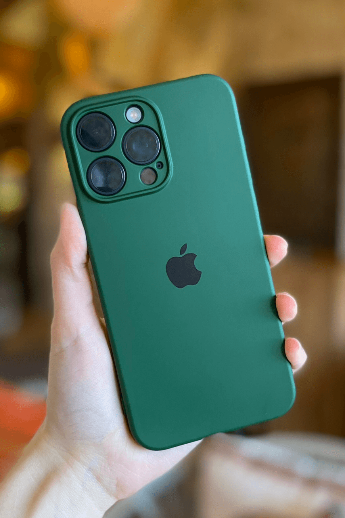 iPhone 11 Pro Max Uyumlu Logolu Lansman Kılıf Haki