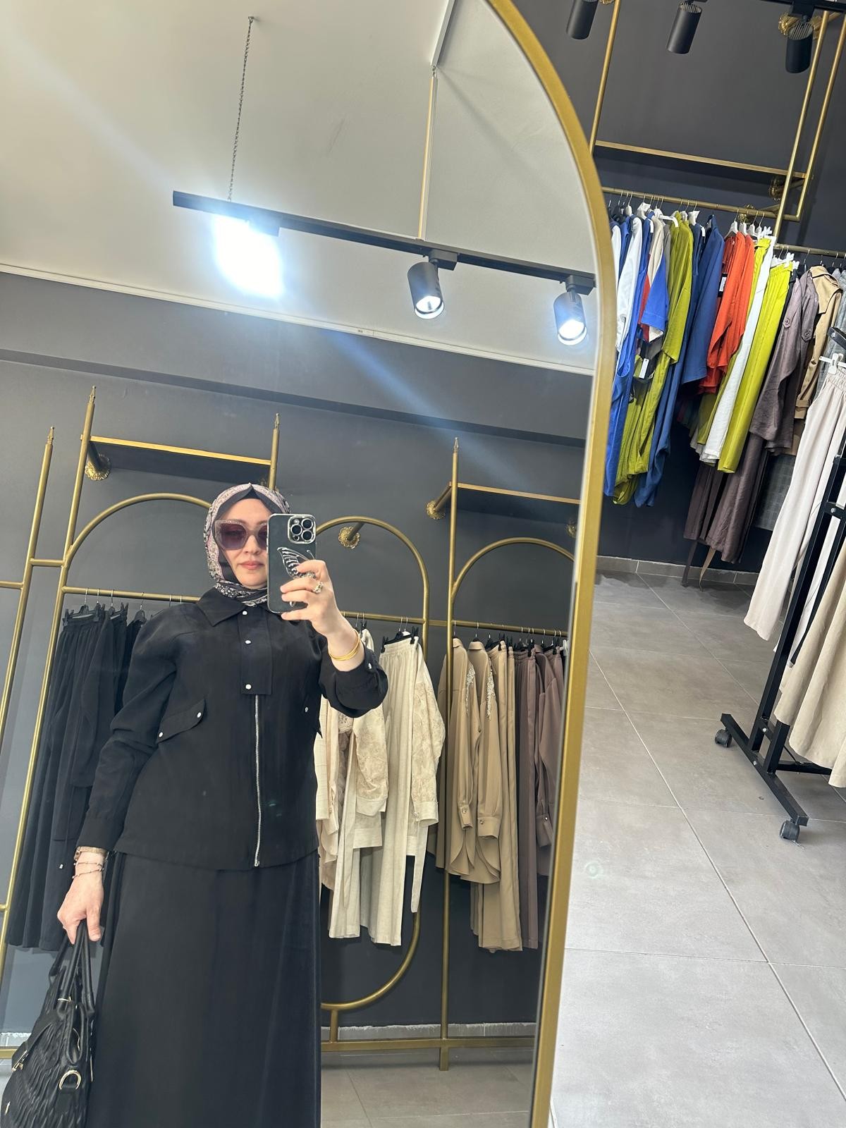 tensel kumaş etekli takım