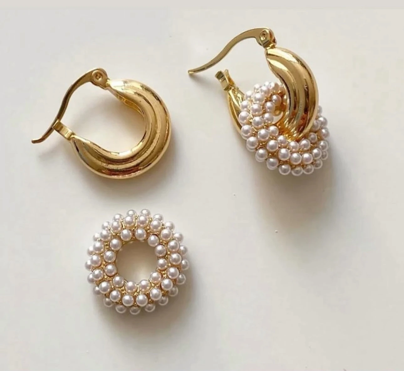 illys Gold İnci Halka Detay İki Farklı Kullanıma Sahip Küpe