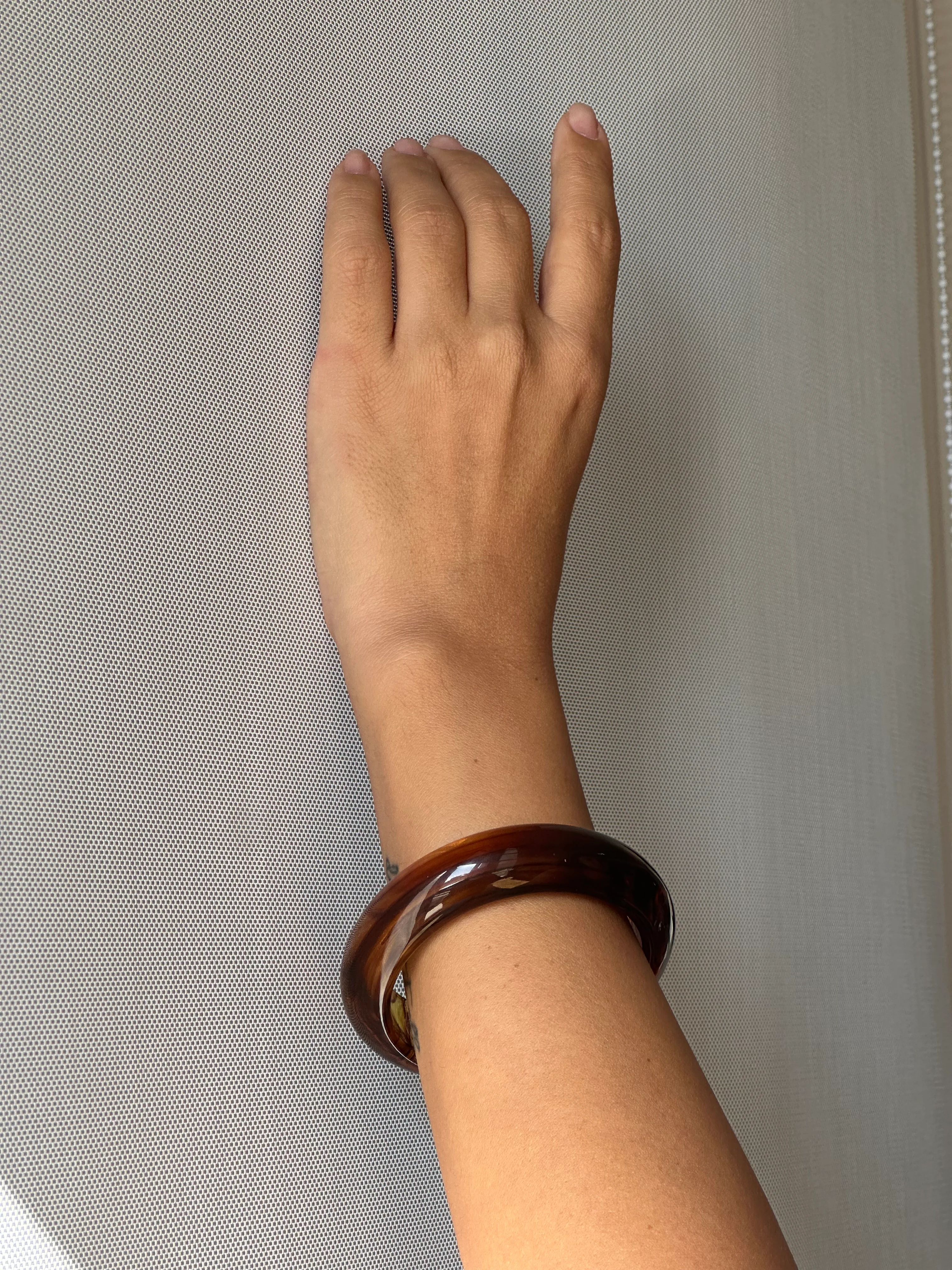 illys Kahverengi Bombeli Kemik Bileklik