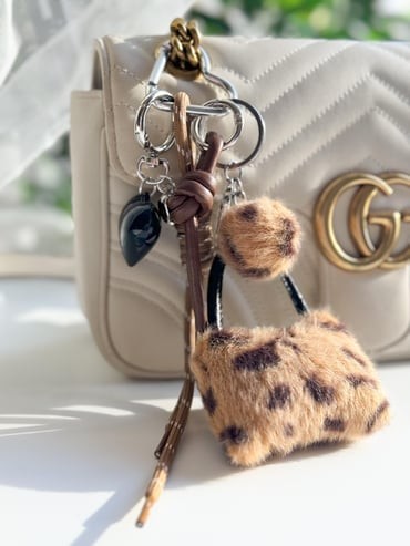 illys Leopar Desen Çanta Figür Kahverengi İp Detay Çanta Aksesuarı