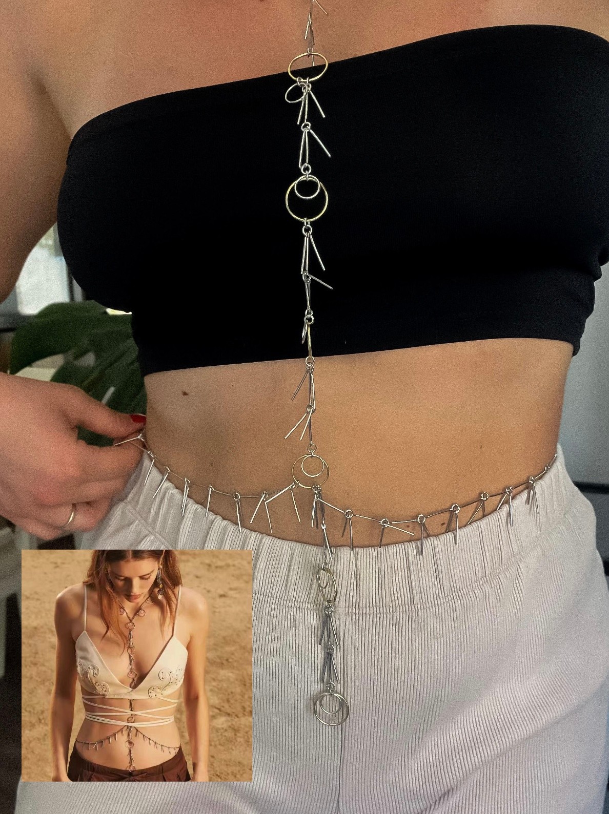 illys Silver Ağırlıklı Gold Halka Detaylı Marka Model İhtal Vucut Zinciri