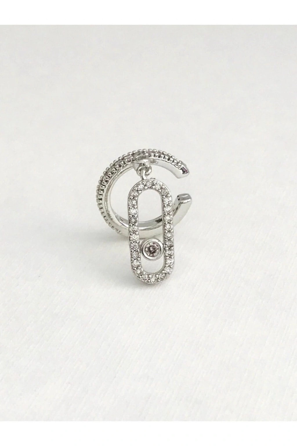 illys Silver Zirkon Taş Detaylı Messika Model Earcuff Kıkırdak Küpe