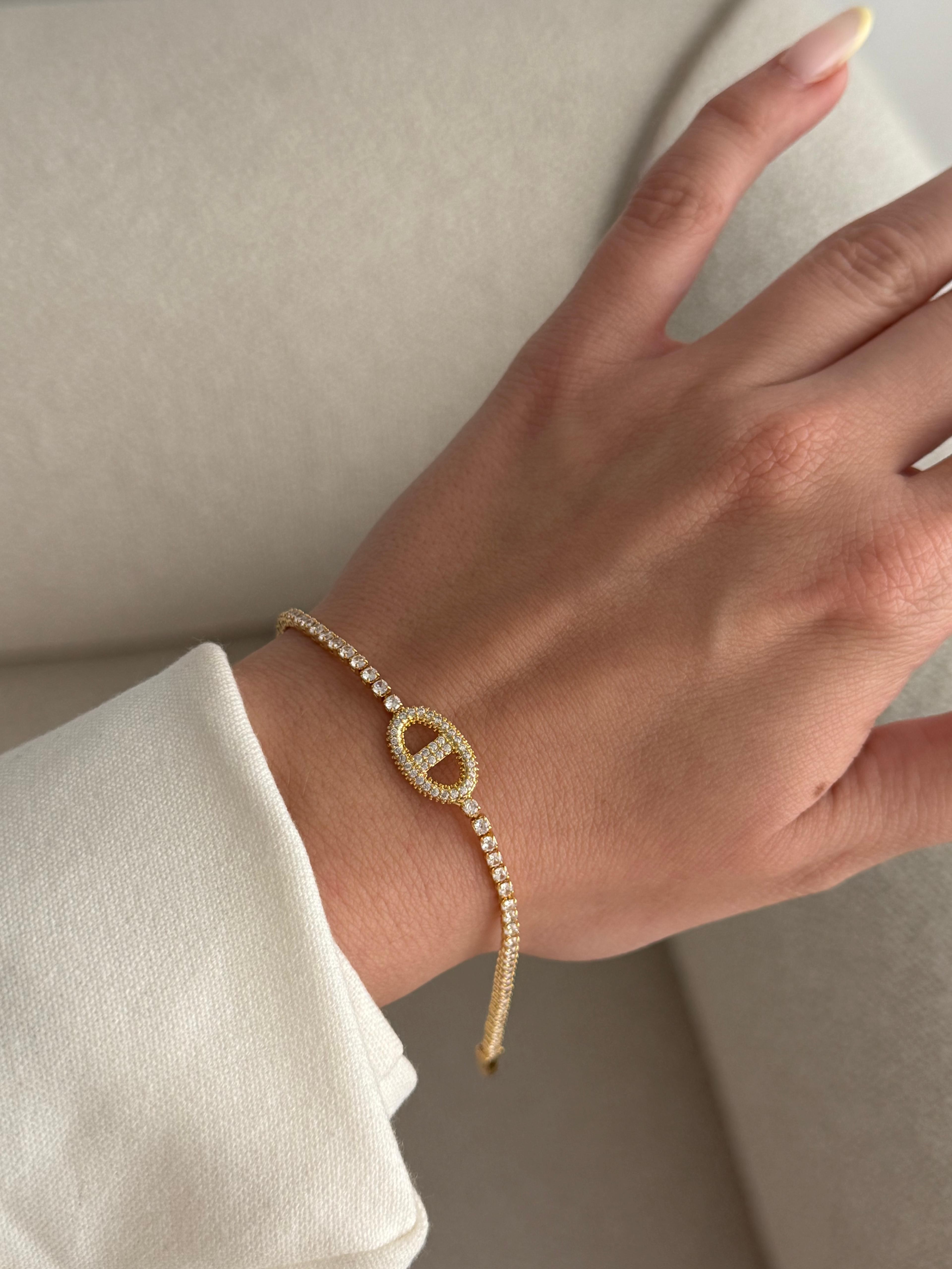 illys Gold Zirkon Taşlı Marka Model Su Yolu Bileklik