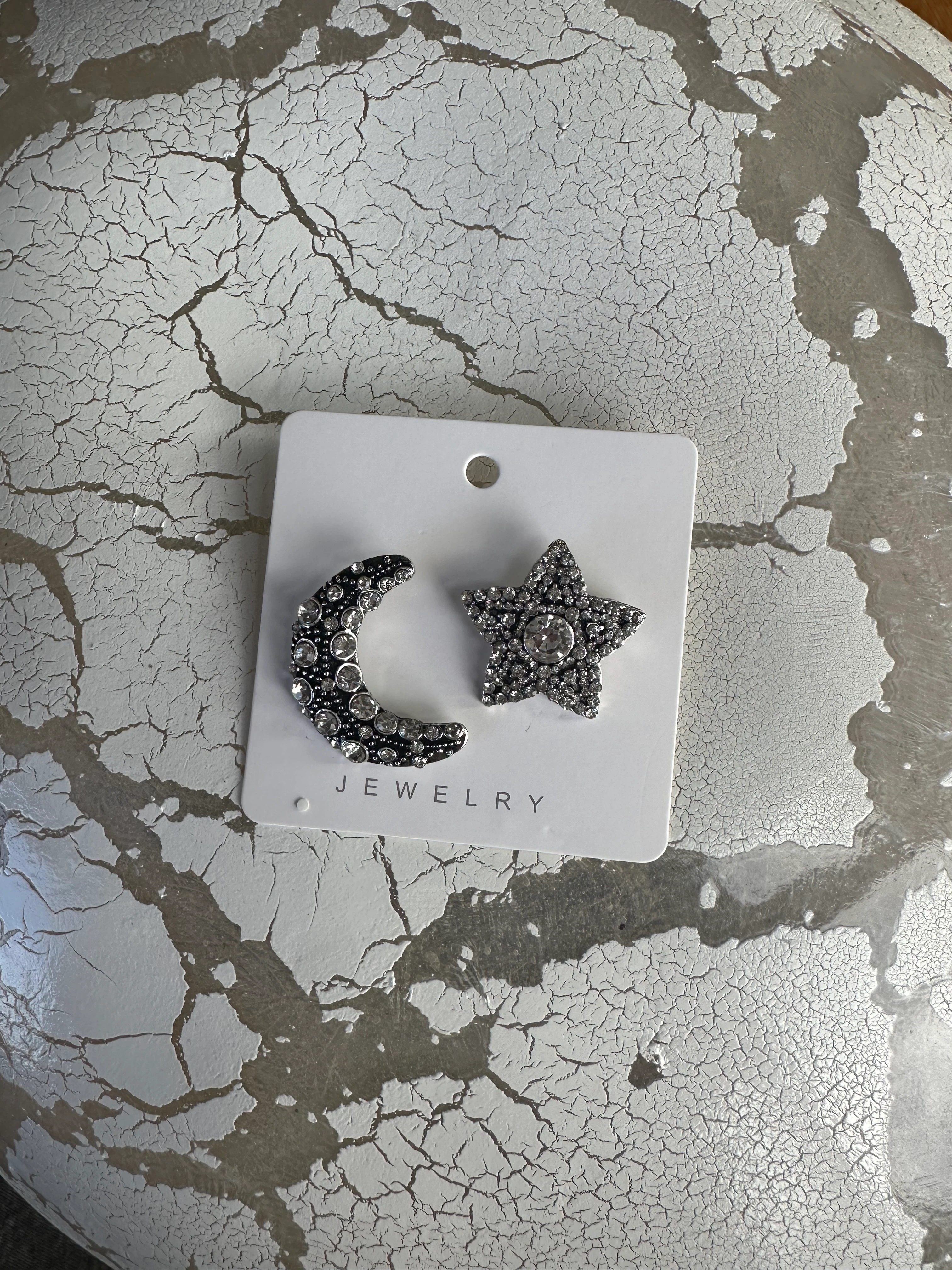 illys Silver Baget Taş Detaylı Ay Yıldız Küpe