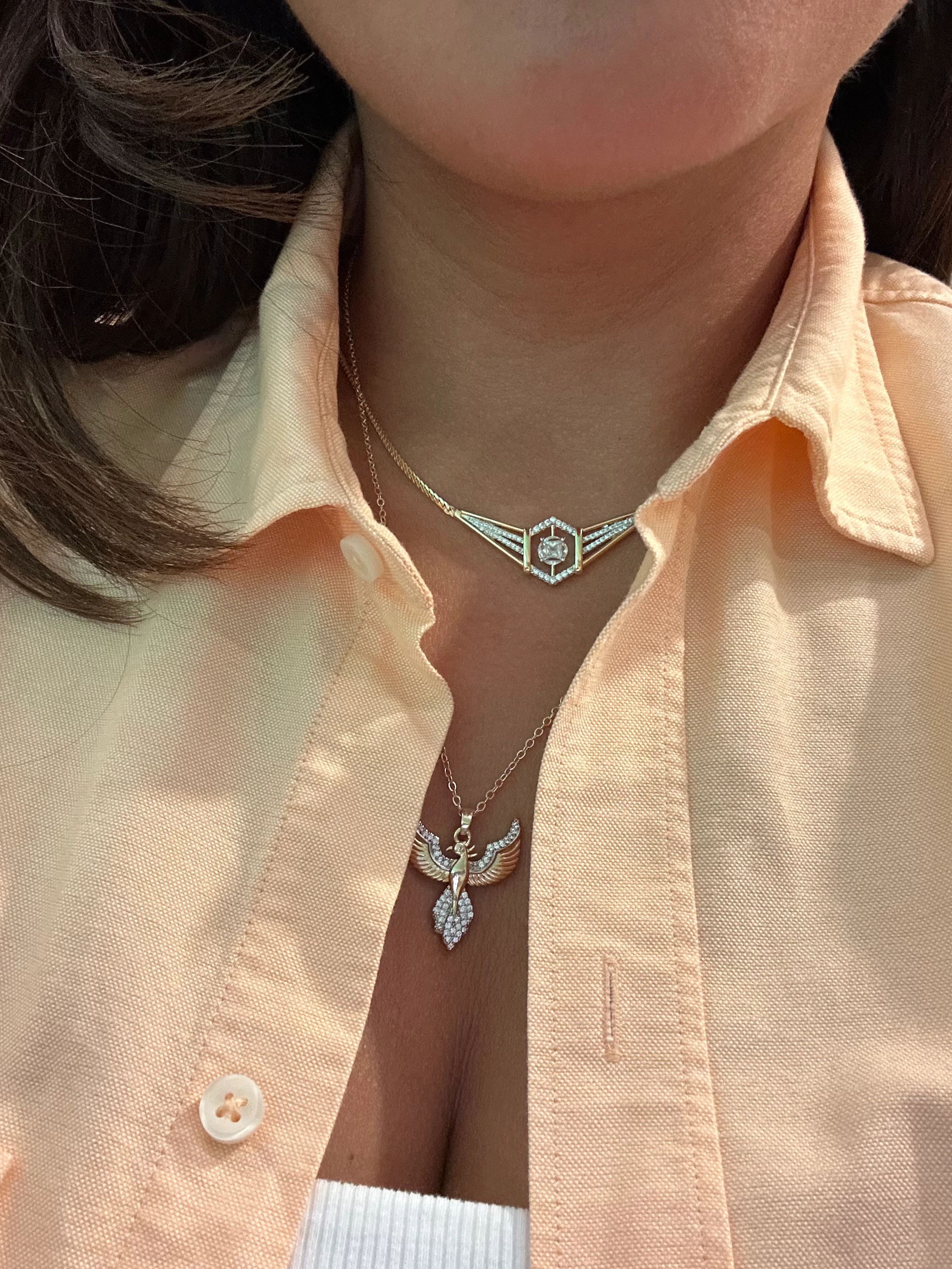 illys Gold Zirkon Taş Detaylı Anka Kuşu Altın Kaplama Kolye