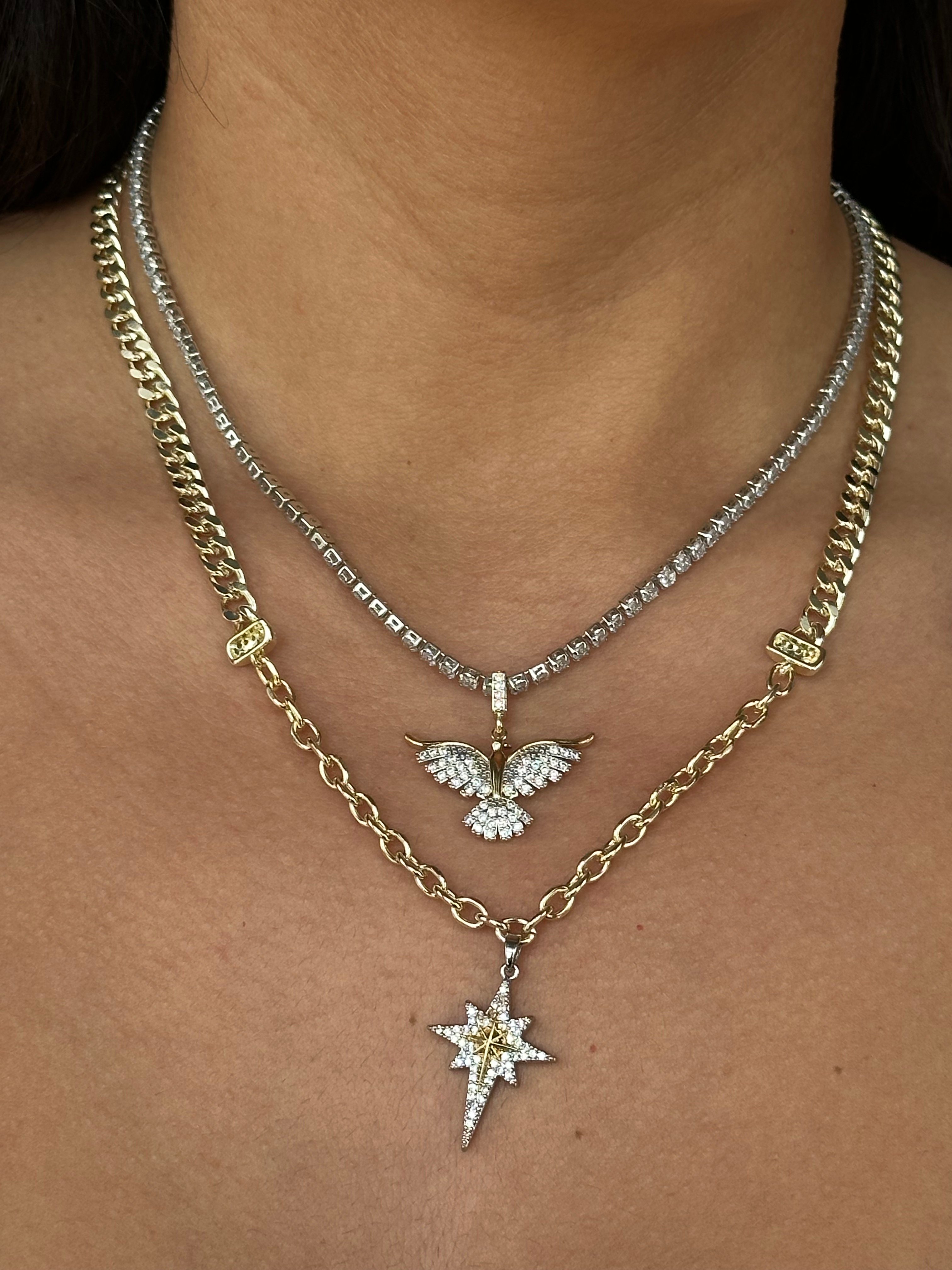 illys Gold Zirkon Taş Detaylı Kuzey Yıldızı İthal Altın Kaplama Kolye