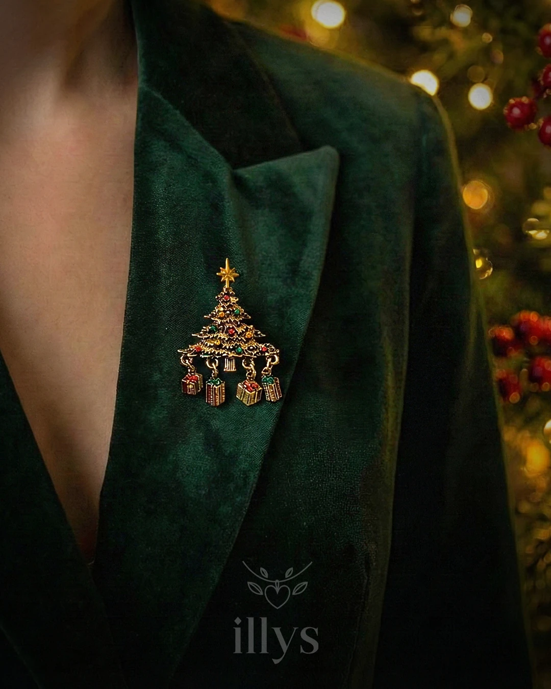 illys Sallantılı Charm Detay Yılbaşı Ağacı Broş