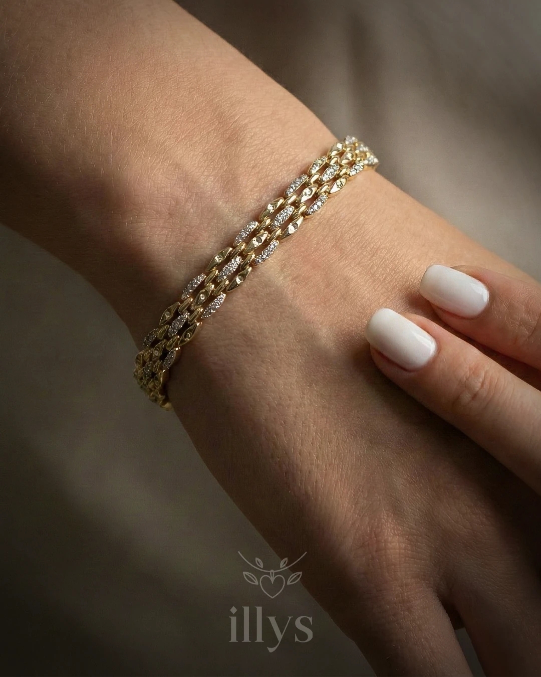 illys Gold Xuping Zirkon Taş Detaylı Sıralı Mekik Figür Bileklik