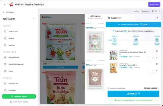 GiftCart: Sepette Hediye ve AI Önerisi ekran görüntüsü 2