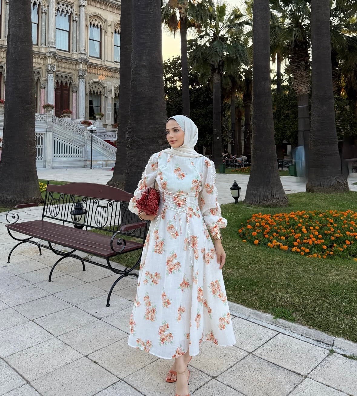 JULİA FLORALE ELBİSE  - Turuncu