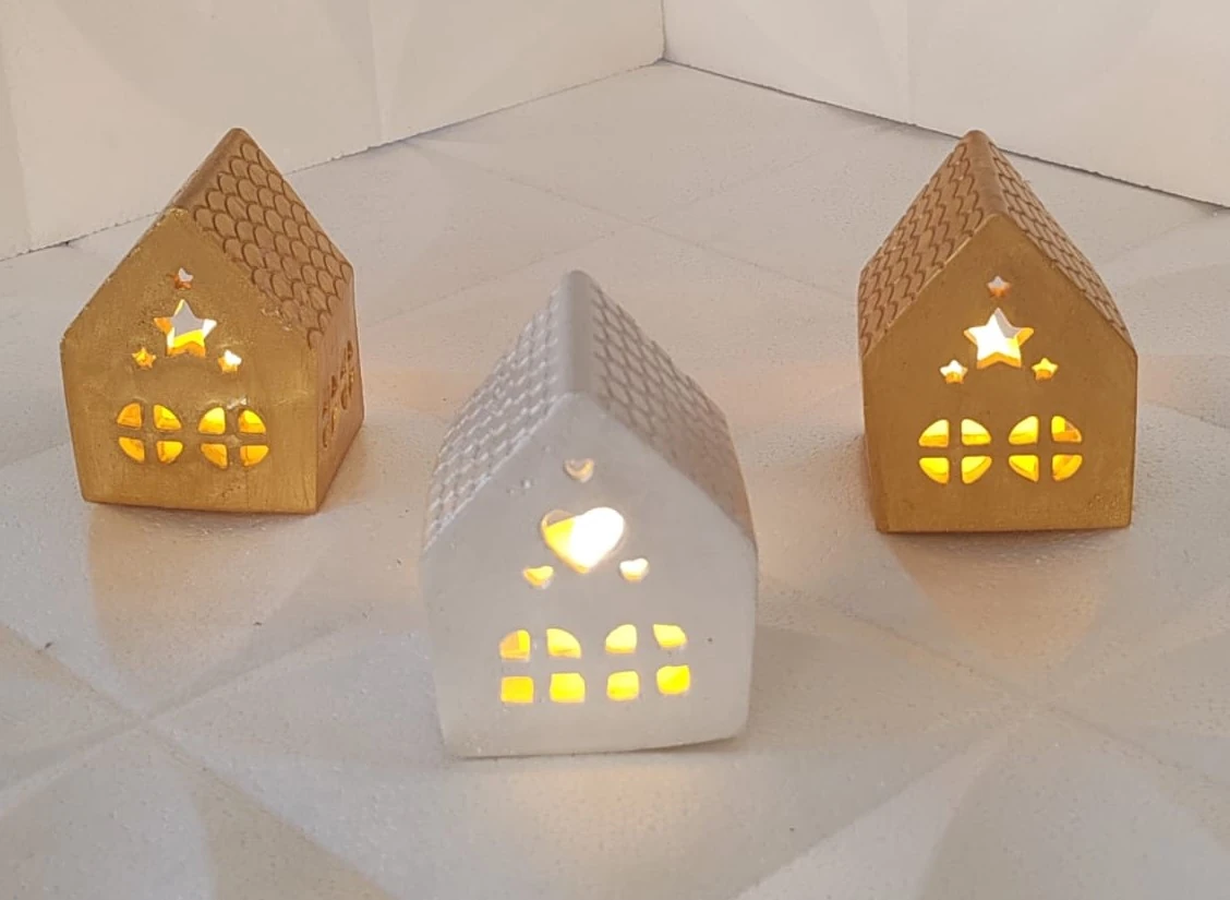 Dekoratif Ev 3'lü set let mumlu 