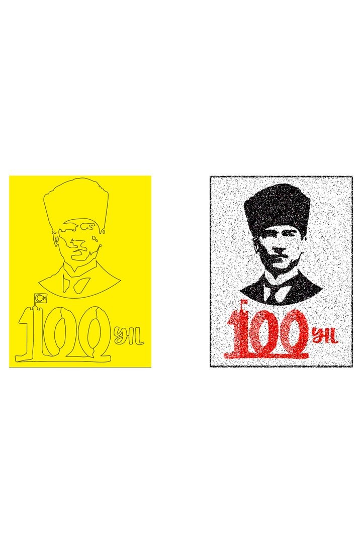 100, Yıl Atatürk Kum Boyama Kartı Seti-Red Castle KB-RC-057