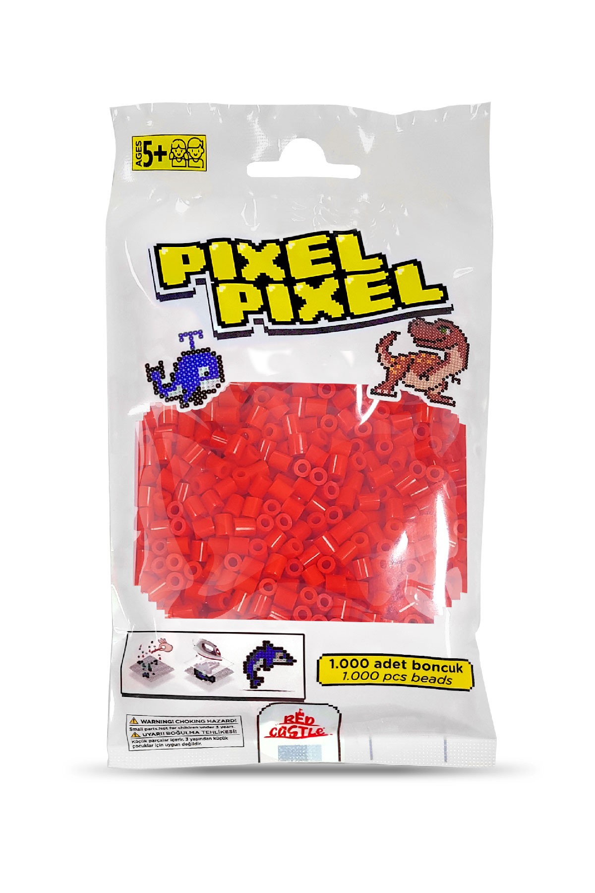 1000 Pcs Pixel Pixel Beads Midi Size Red
