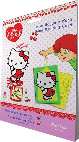 Hello Kitty Tatlı Kiraz Eğitici ve Eğlenceli Kum Boyama Seti-Red Castle SS-03