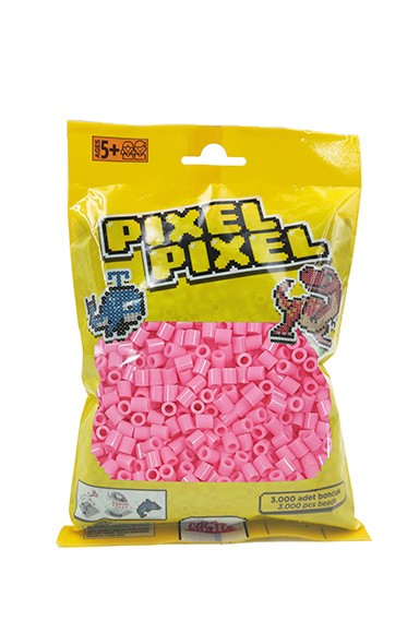 3000 Adet Midi Boncuk Açık Pembe-Pixel Pixel PPB-3000-17