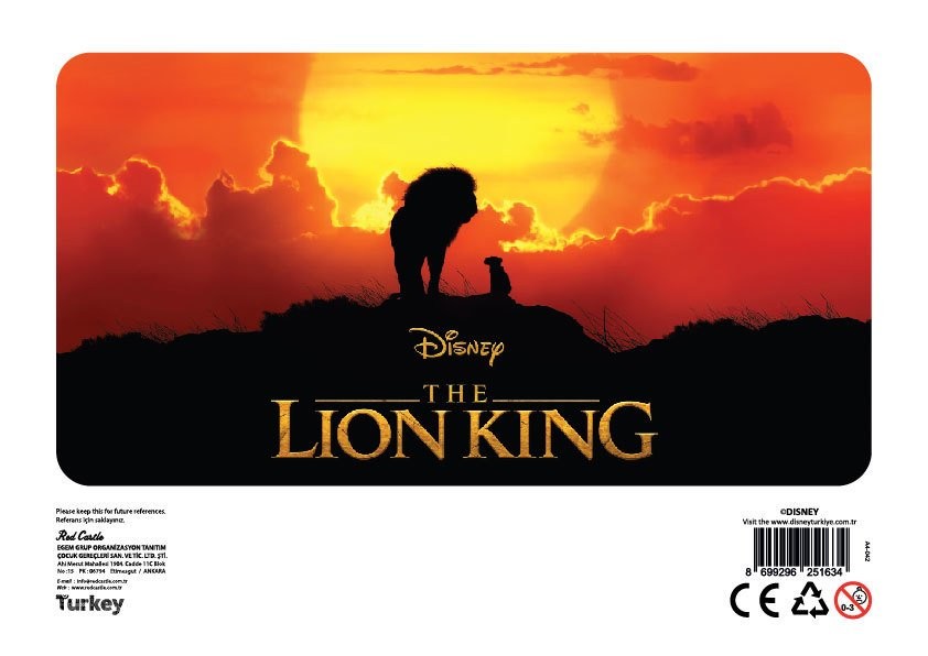 Disney Lion King Kum Boyama Kartı 25 Adet-Red Castle A4-D-042