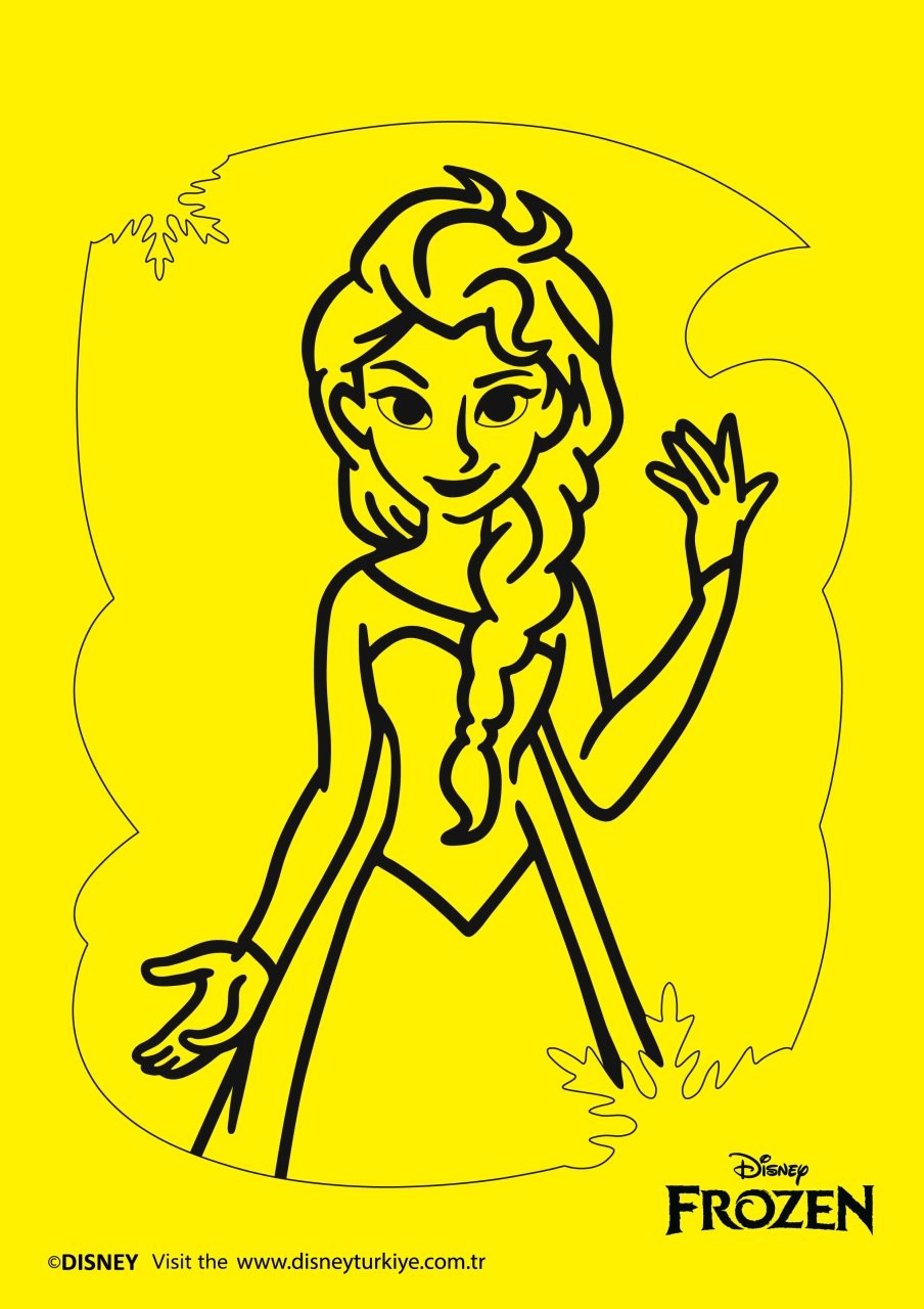 Disney Elsa Kum Boyama Kartı 25 Adet-Red Castle A4-D-407