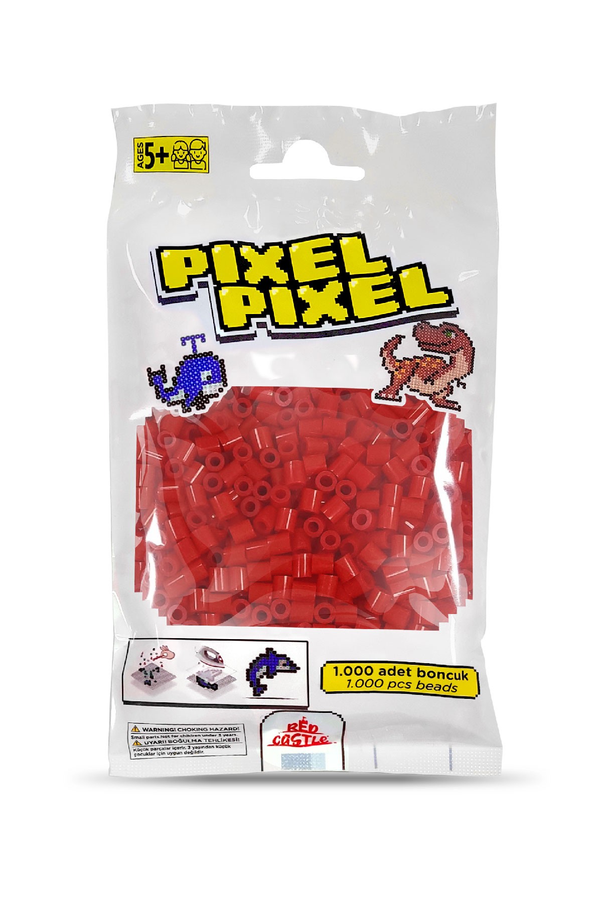 1000 Pcs Pixel Pixel Beads Midi Size Dark Red 