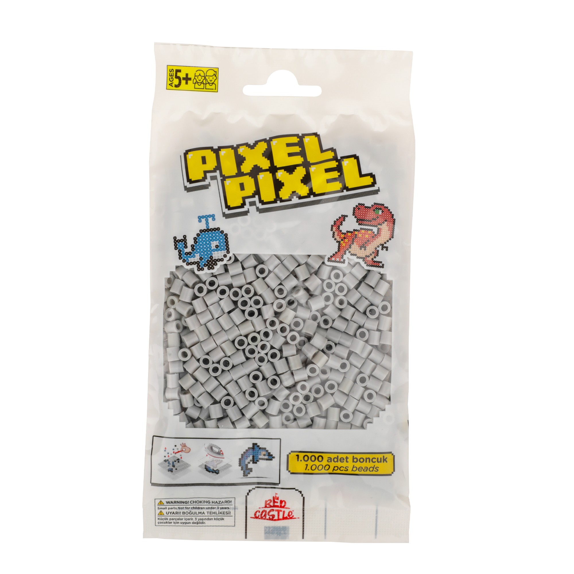 1000 Pcs Pixel Pixel Beads Midi Size Silver 