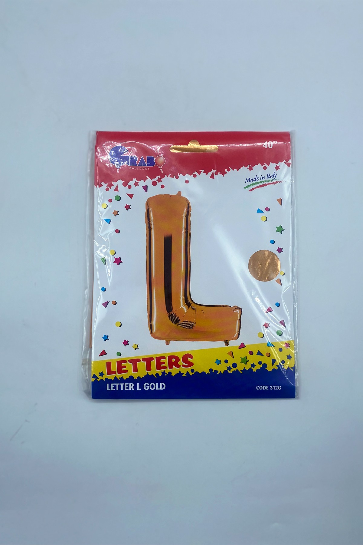 Letter Foil Balloon L Gold 40"(102cm)-Grabo