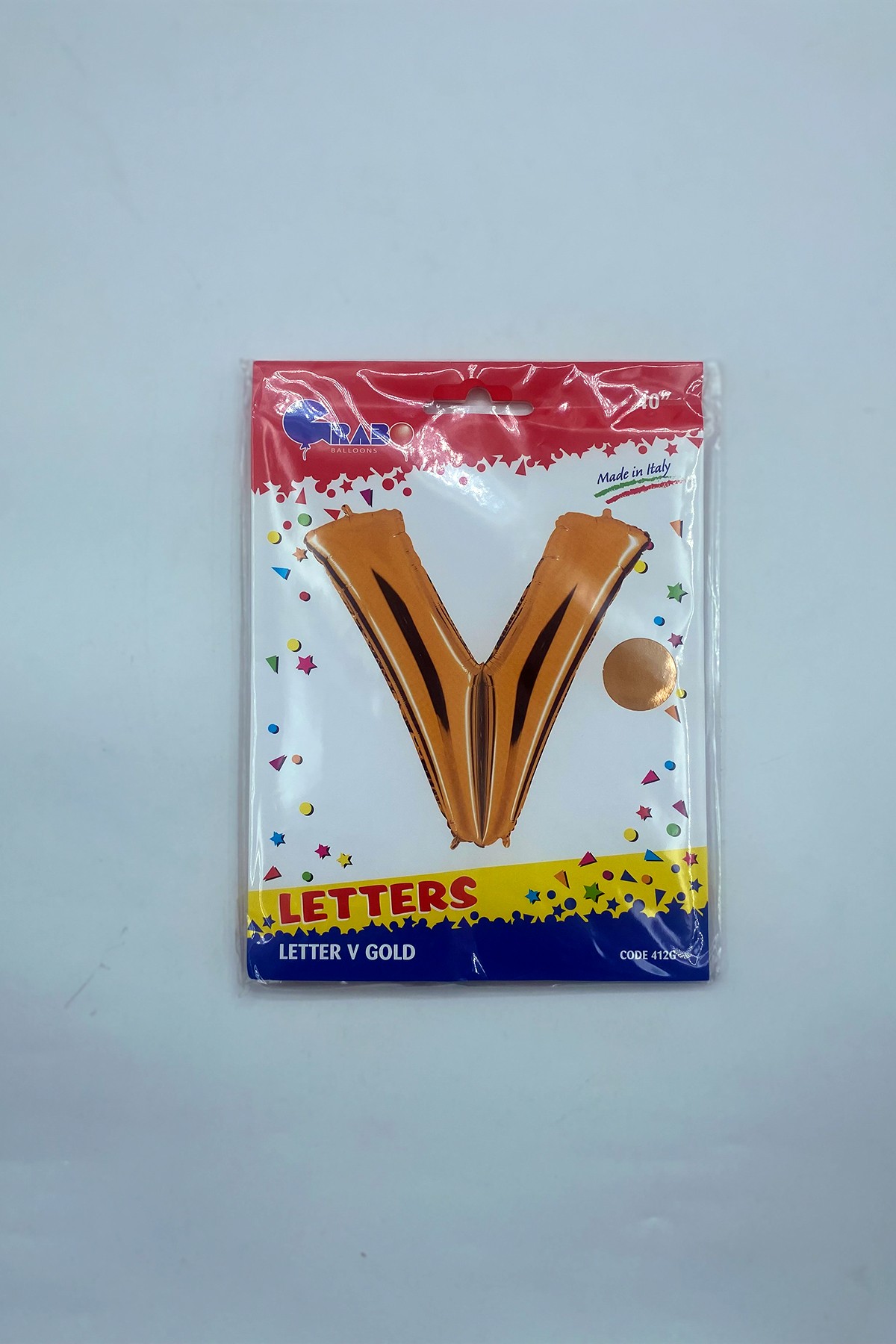 Letter Foil Balloon V Gold 40"(102cm)-Grabo