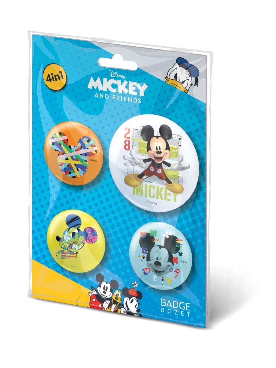 Badge Set, Disney Mickey and Fiends (4 Pieces)