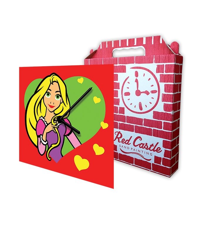 Disney Rapunzel Clock Sand Painting Card-Red Castle S-0013