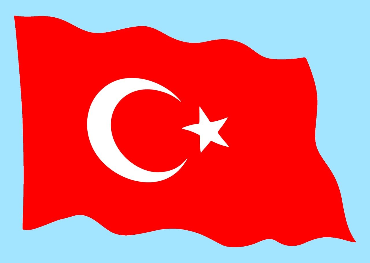 Türk Bayrağı Kum Boyama Kartı S, 25 Adet (23,4x16,5 cm)-Red Castle KS547