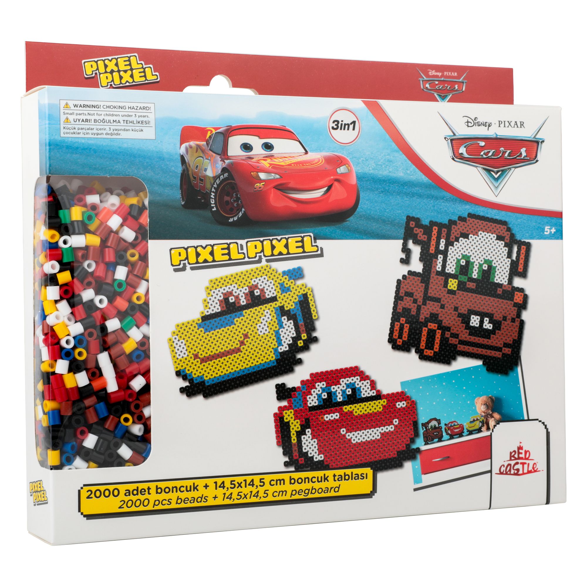 Ütü ile Yapışan Midi Boncuk Aktivite ve Oyuncak Seti-Disney Cars-Pixel Pixel BB29-02