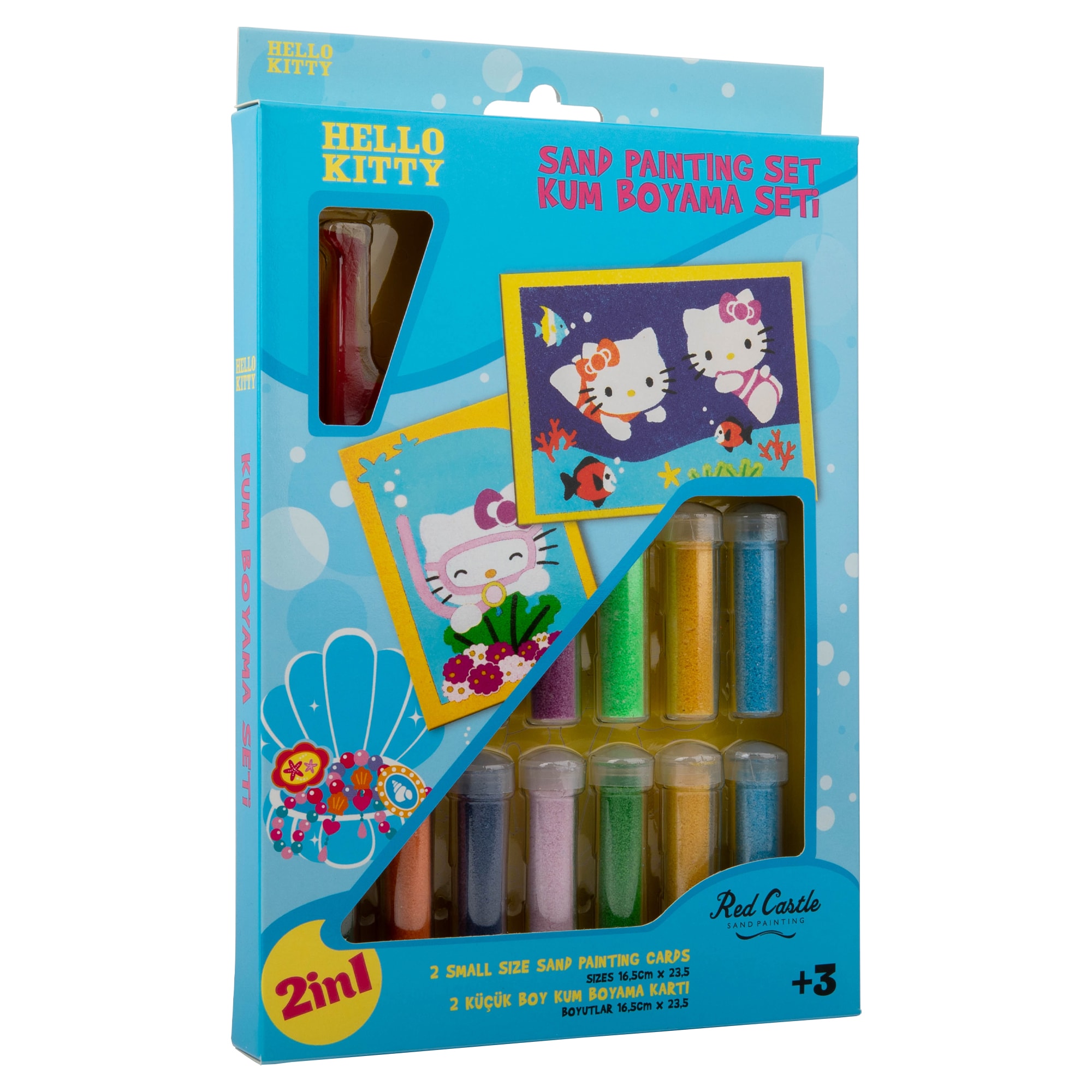 Hello Kitty Dalgıç Eğitici ve Eğlenceli Kum Boyama Seti 2in1-Red Castle DS-21
