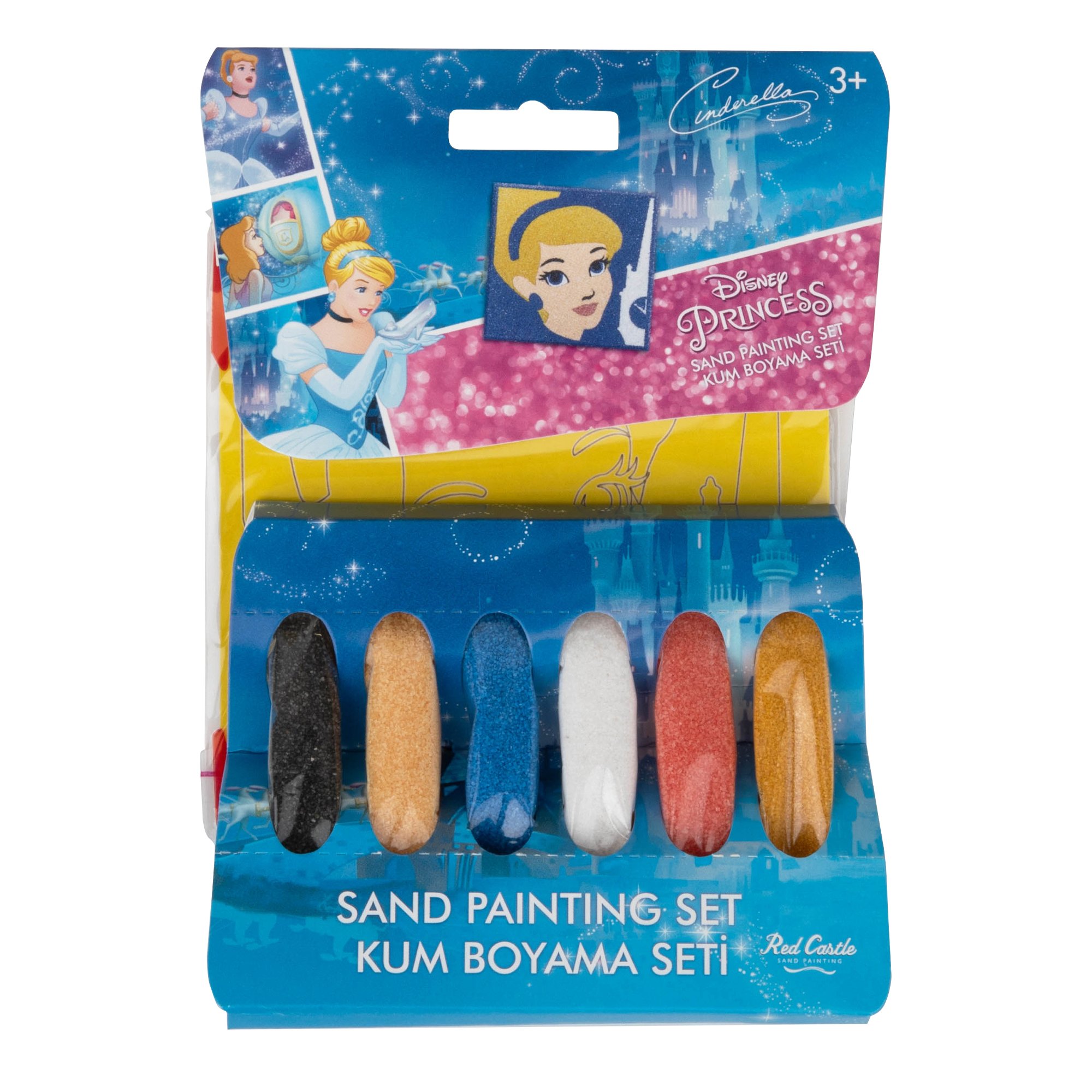 Disney Pirincess Cindirella Mini Kum Boyama Seti 6 Adet Stick Kum-Red Castle PM-02
