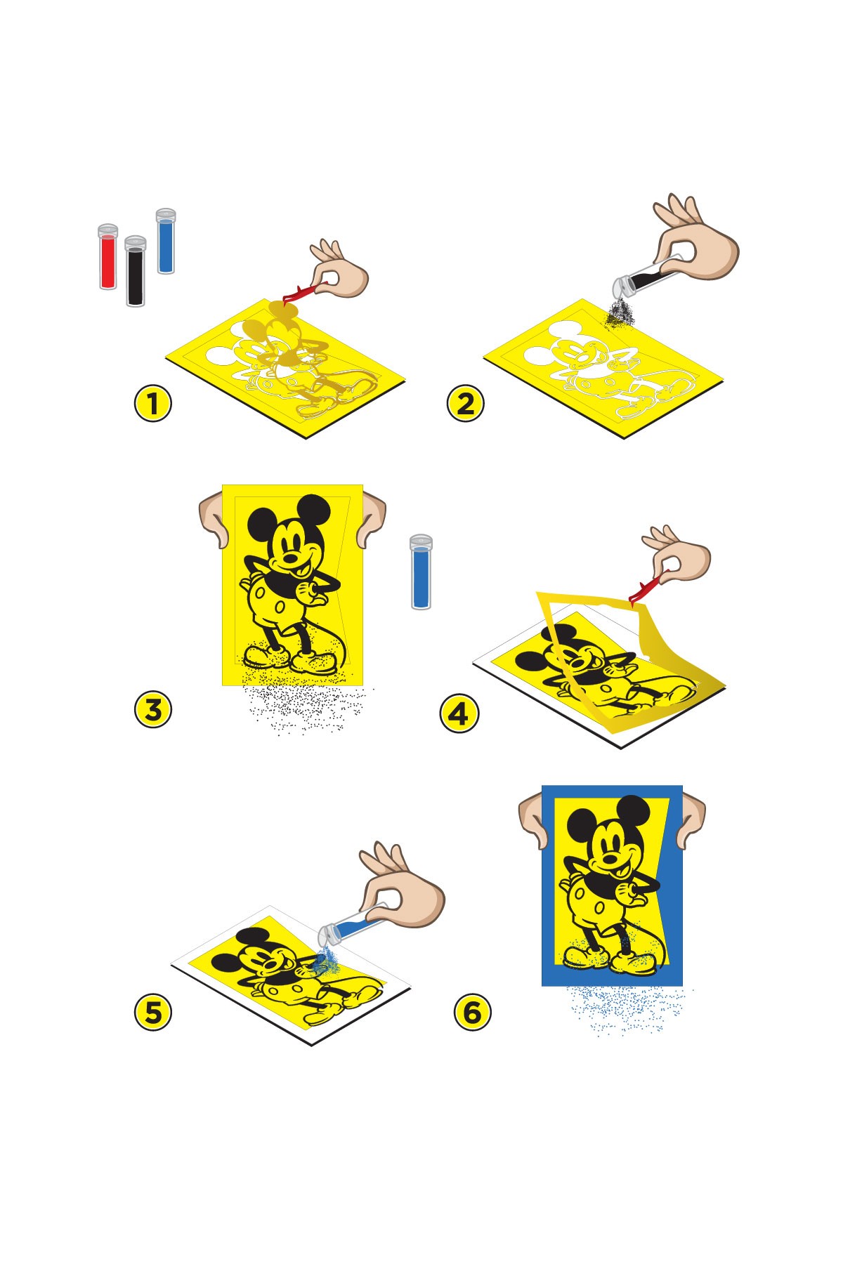 Eğitici ve Eğlenceli Disney Mickey Mouse Kum Boyama Etkinlik Seti-Red Castle DS-01