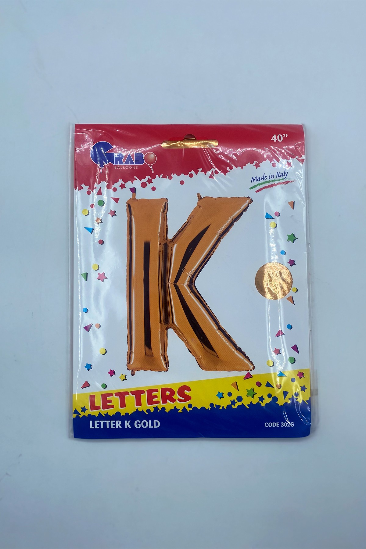 Letter Foil Balloon K Gold 40"(102cm)-Grabo