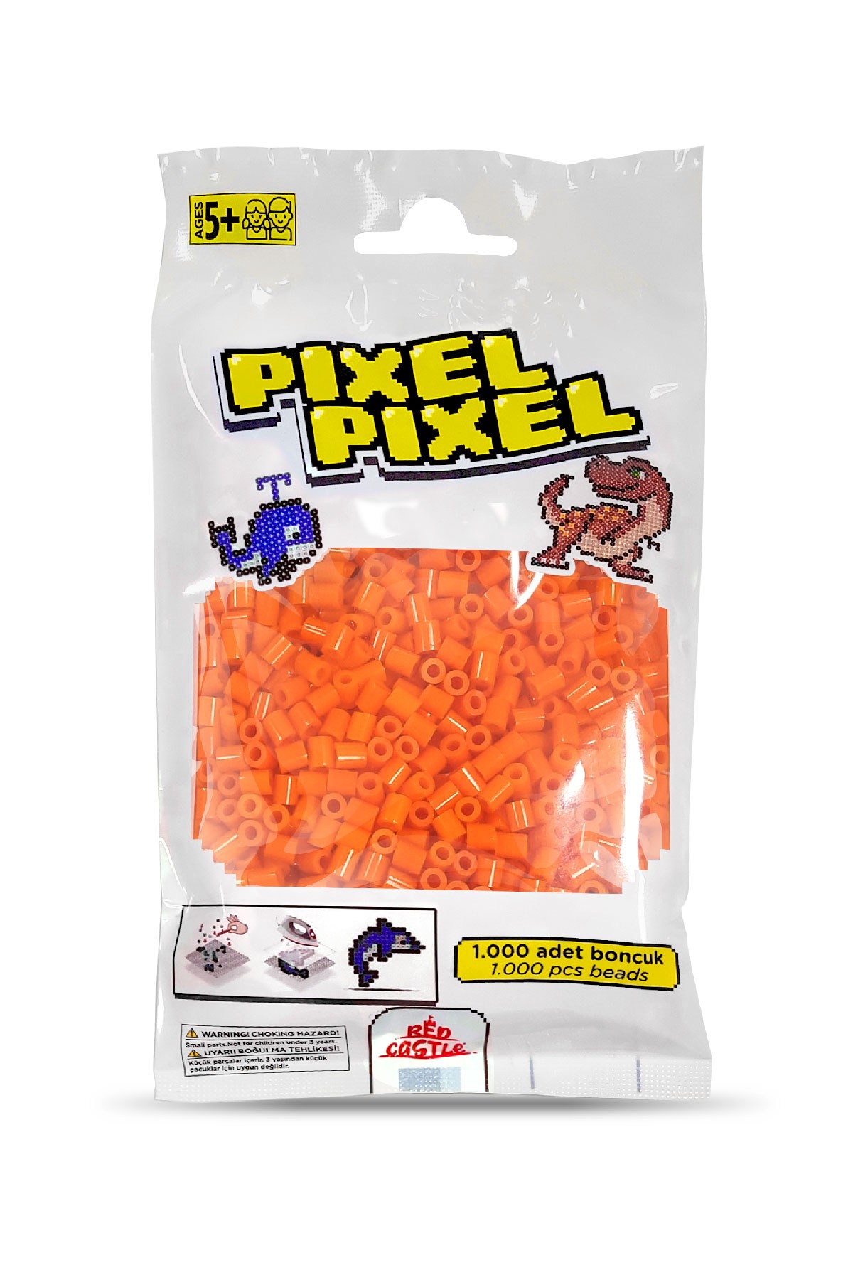 1000 Pcs Pixel Pixel Beads Midi Size Orange